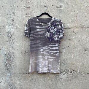 00s grunge zebra print t-shirt